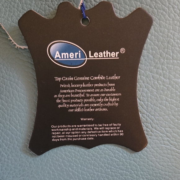 Blue Leather Tote Bag - Picture 6 of 9